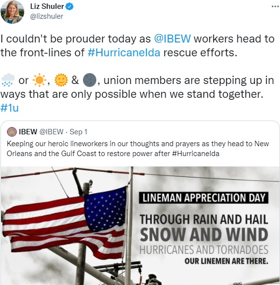 President Biden Recognizes IBEW in Ida Power Restoration Work