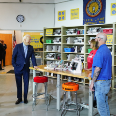 Touting ‘Build Back Better,’ Biden Tours Cincinnati Training Center